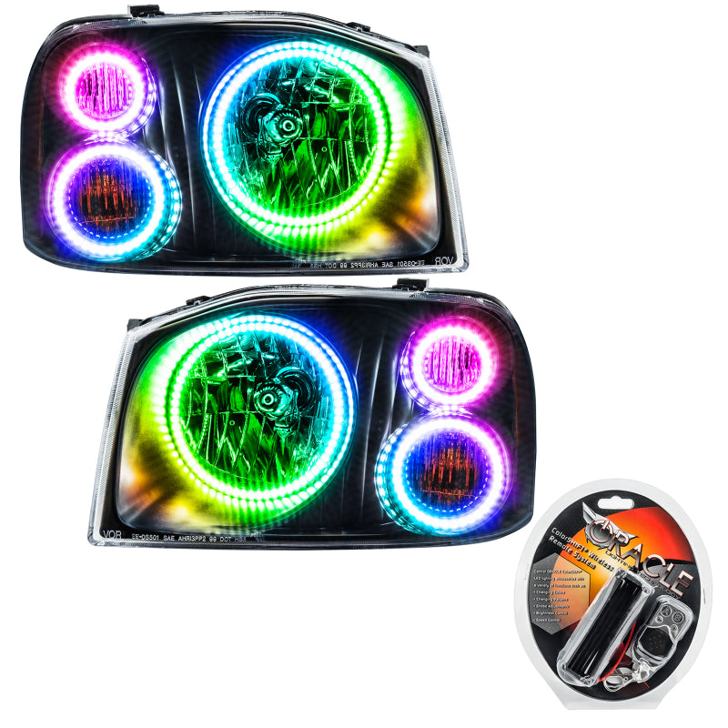Oracle 01-04 Nissan Frontier SMD HL - Triple Halo - ColorSHIFT Headlights ORACLE Lighting