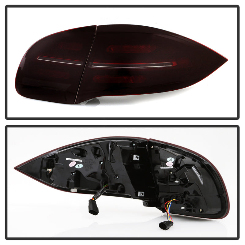 Spyder Porsche Cayenne 958 11-14 LED Tail Lights - Sequential Signal - Red Smoke Tail Lights SPYDER