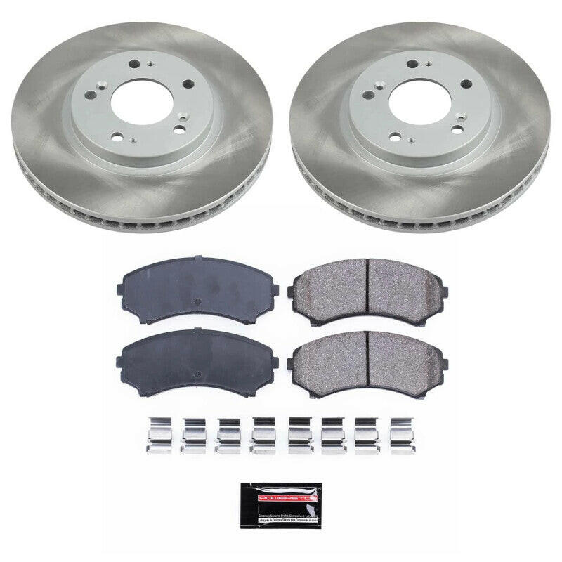 Power Stop 10-11 Mitsubishi Endeavor Front Semi-Coated Rotor Kit Brake Kits - Performance Blank PowerStop