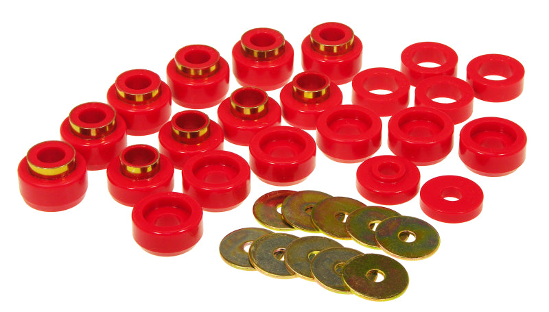 Prothane 87-96 Jeep Wrangler Body Mount - Red Bushing Kits Prothane