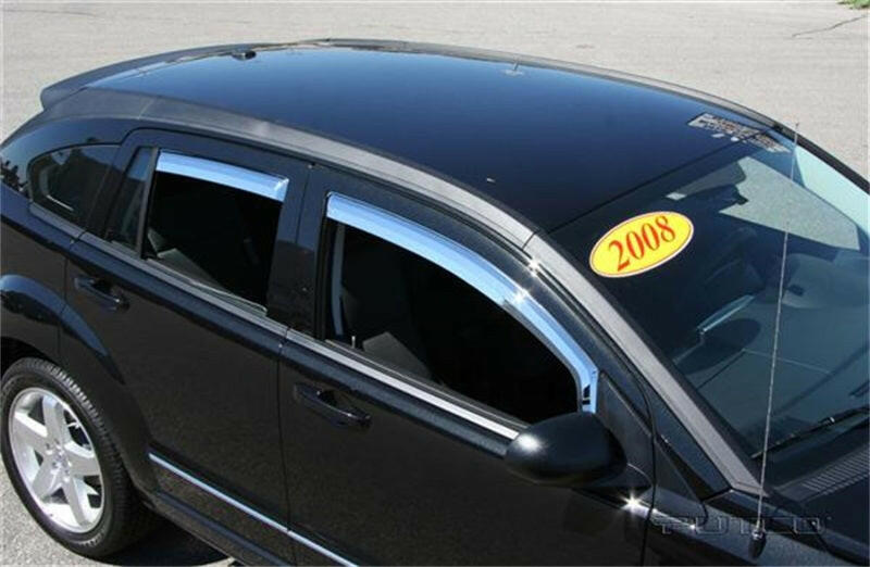 Putco 07-12 Dodge Caliber (Set of 4) Element Chrome Window Visors Wind Deflectors Putco