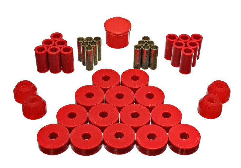 Energy Suspension 55-75 Jeep CJ5/CJ6 Red Hyper-Flex Master Bushing Set Bushing Kits Energy Suspension