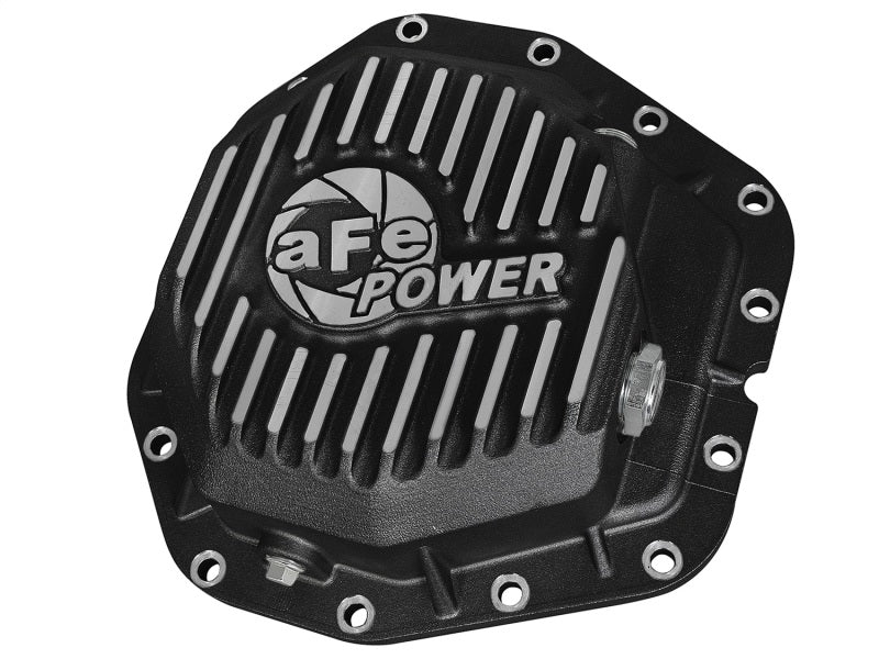 aFe Power Rear Diff Cover Black w/Machined Fins 17 Ford F-350/F-450 6.7L (td) Dana M300-14 (Dually) Diff Covers aFe