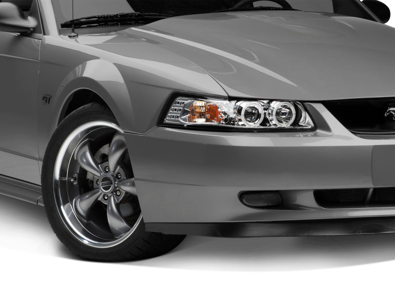 Raxiom 99-04 Ford Mustang Dual LED Halo Projector Headlights- Chrome Housing (Clear Lens) Headlights Raxiom