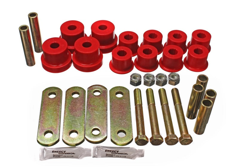 Energy Suspension 67-81 Chevrolet Camaro Red Heavy Duty Shackle Set (Includes Hardware) Bushing Kits Energy Suspension