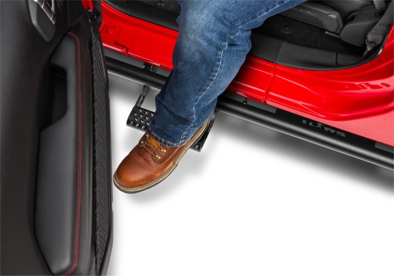 N-Fab 2022 Nissan Frontier CC (All Beds) SRW RKR Rails - Cab Length - 1.75in - Tex. Black Body Armor & Rock Rails N-Fab