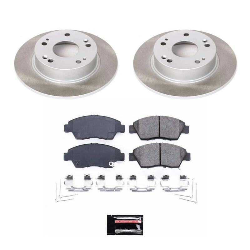 Power Stop 06-11 Honda Civic Front Semi-Coated Rotor Kit Brake Kits - Performance Blank PowerStop
