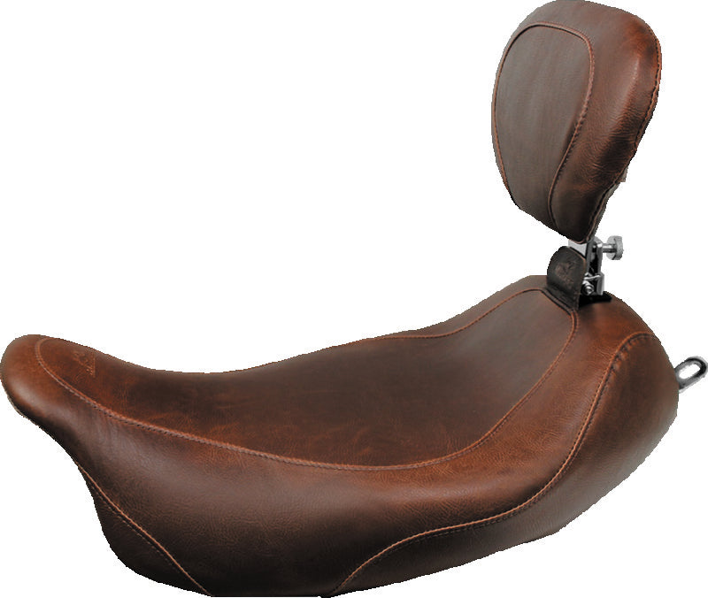 Mustang 08-21 Harley Electra Glide Std,Rd Glide,Rd King,Str Glide Wide Tripper Solo Seat - Brown Solo Motorcycle Seats Mustang Motorcycle