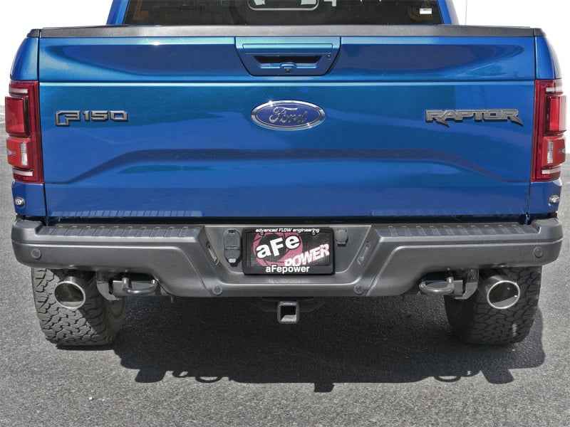 aFe MACHForce-XP 3in to 3-1/2in 304 SS Cat-Back Exhaust w/Polished Tips 17-18 Ford F-150 Raptor 3.5L Catback aFe