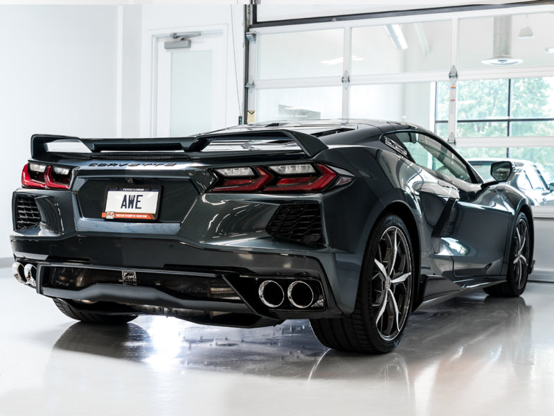 AWE Tuning 2020 Chevrolet Corvette (C8) Track Edition Exhaust - Quad Chrome Silver Tips Catback AWE Tuning