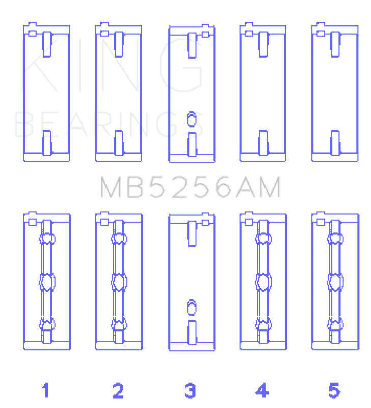 King Engine Bearings Hyundai Lantra 1600 (Size +0.25mm) Main Bearing Set Bearings King Engine Bearings