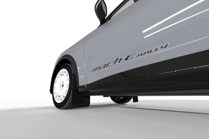 Rally Armor 2021-25 Ford Mach-E Rally Edition Black UR Mud Flap Metallic Black Logo Mud Flaps Rally Armor