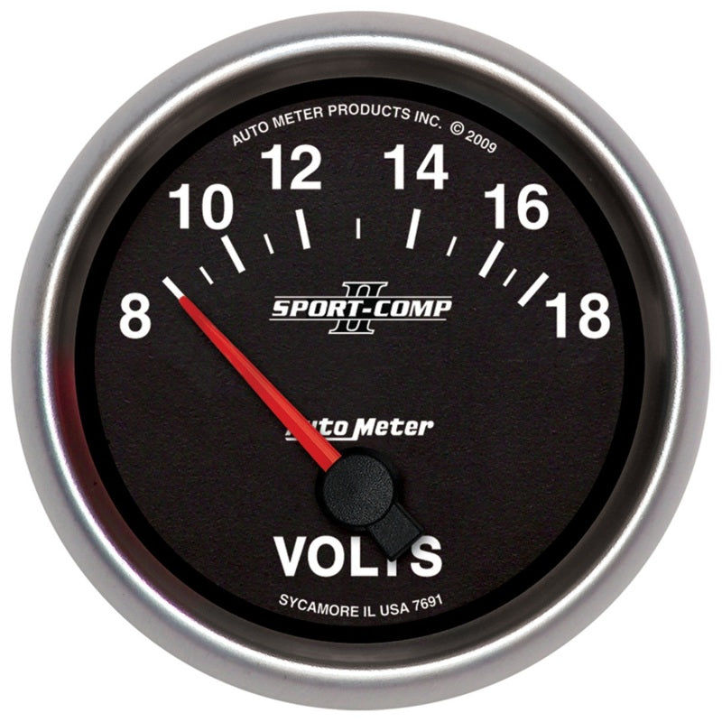 Autometer Sport-Comp II 2-5/8in 18V Electrical Voltmeter Gauge Gauges AutoMeter