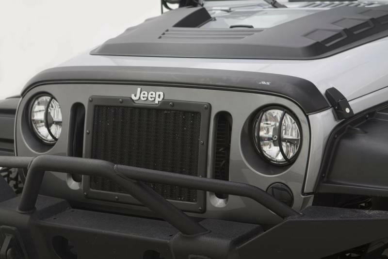 AVS 07-18 Jeep Wrangler (2 Door) Ventvisor & Aeroskin Deflector Combo Kit - Matte Black Wind Deflectors AVS