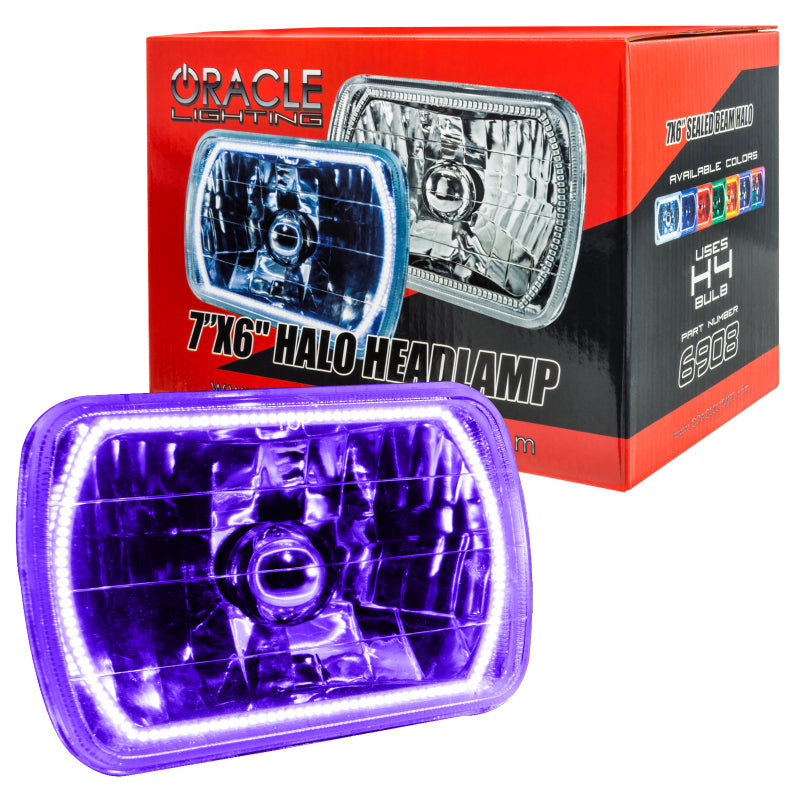 Oracle Pre-Installed Lights 7x6 IN. Sealed Beam - UV/Purple Halo Headlights ORACLE Lighting