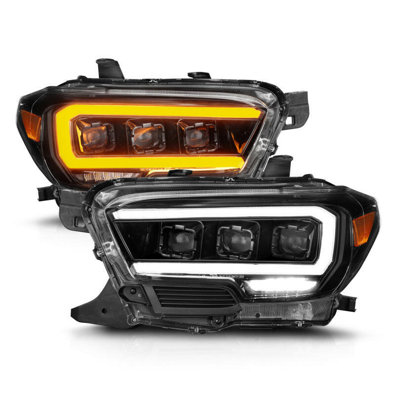 ANZO 16-22 Toyota Tacoma SR/SR5 ONLY Full LED Proj Headlights w/Light Bar Seq. Blk w/Initiation Lgt Headlights ANZO