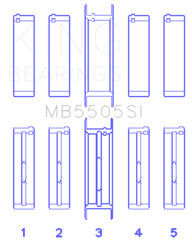 King Engine Bearings Ford 351ci/400ci 16V Main Bearing Set - Set Of 10 Bearings King Engine Bearings