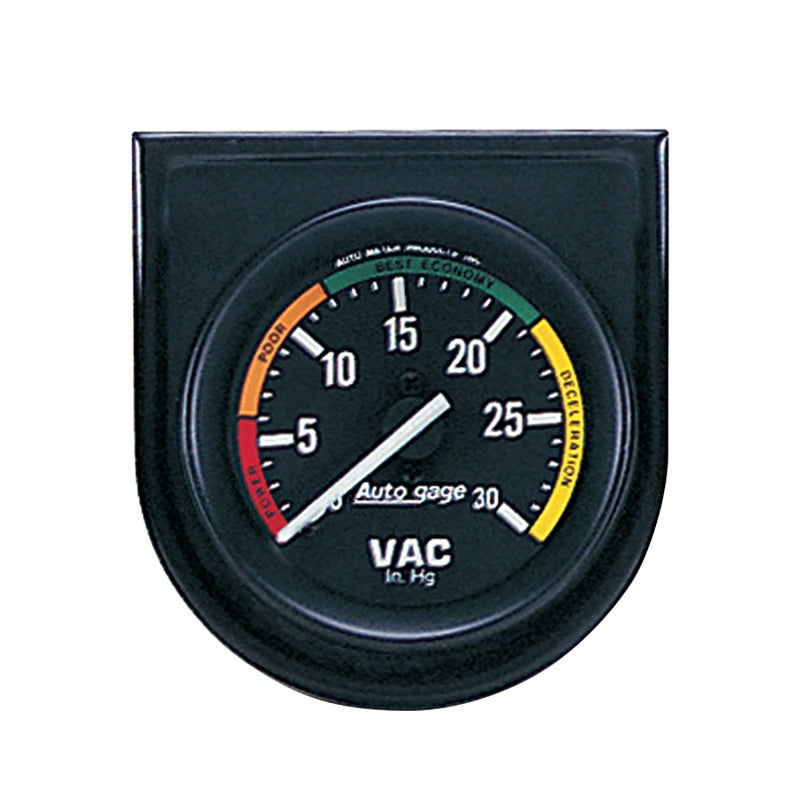 Autometer AutoGage 52.4mm Mechanical 30 In Hg Vacuum Gauge - Black Gauges AutoMeter