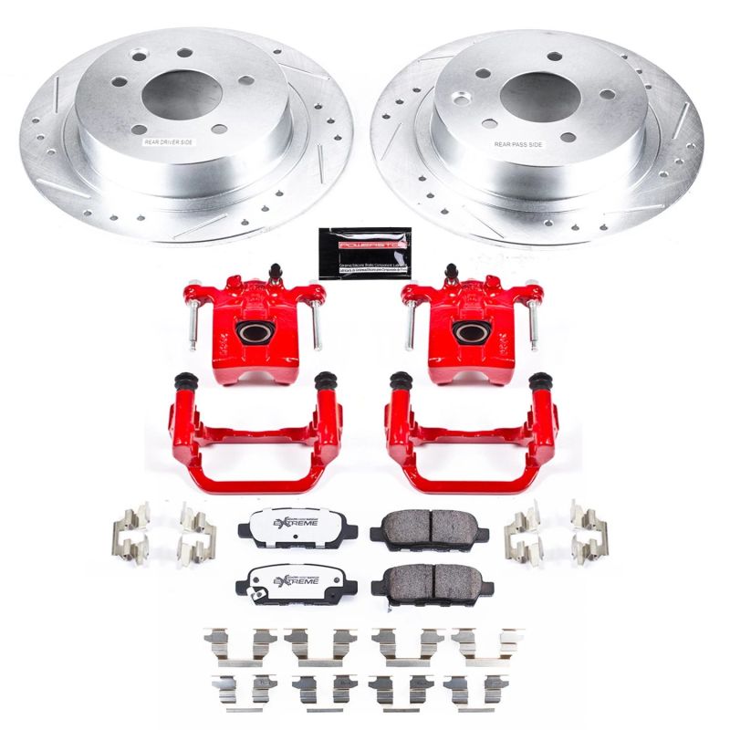 Power Stop 07-10 Nissan Altima Rear Z26 Street Warrior Brake Kit w/Calipers Brake Kits - Performance D&S PowerStop