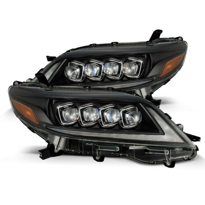 AlphaRex 2011+ Toyota Sienna NOVA LED Proj Headlights Plank Style Black w/Activ Light/Seq Signal/DRL Headlights AlphaRex