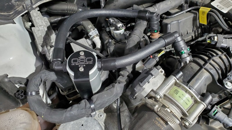 J&L 17-20 Lincoln Continental/MKZ 3.0L EcoBoost Passenger Side Oil Separator 3.0 - Clear Anodized Oil Separators J&L