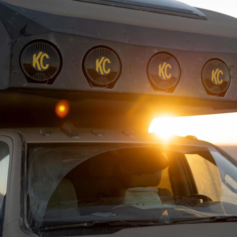KC HiLiTES SlimLite 8in. LED Light Cover (Cover Only) - Black Light Covers and Guards KC HiLiTES