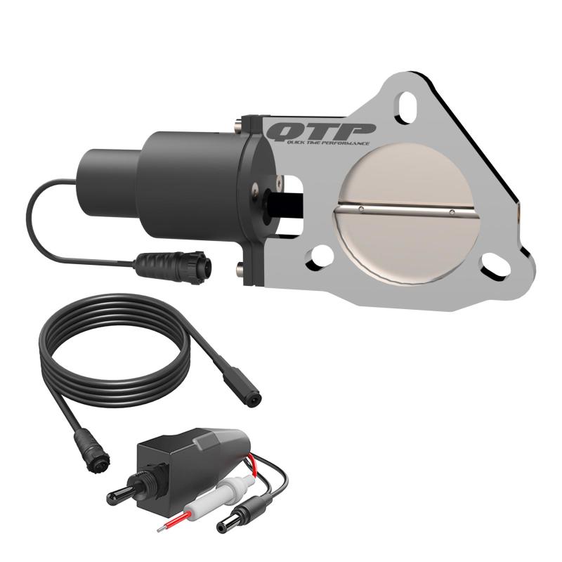 QTP 3in Bolt-On QTEC Electric Cutout Valve - Single Exhaust Cutouts QTP