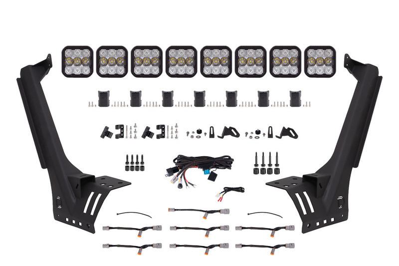 Diode Dynamics Jeep JL SS5 Pro CrossLink Windshield - White Combo Lightbar Kit Light Bars & Cubes Diode Dynamics