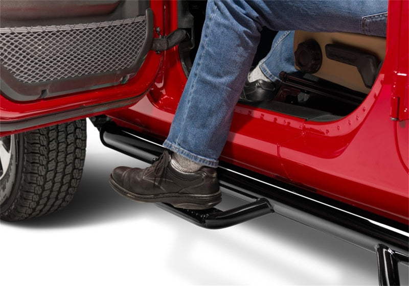 N-Fab Nerf Step 2018 Jeep Wrangler JL SUV 4 Door- Gloss Black - W2W - 3in Side Steps N-Fab