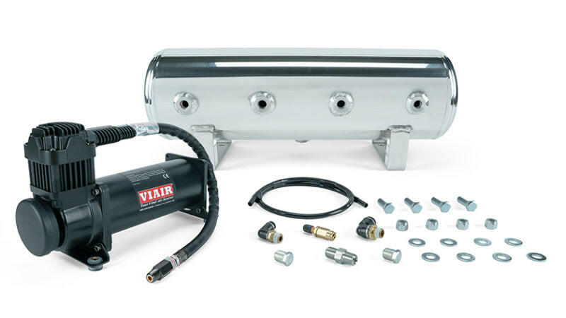 Air Lift 2.5 Gal. Polished Tank w/ Viair 444b Blk Compressor (Incl. Fittings & Mounting Hardware) Air Compressors Air Lift