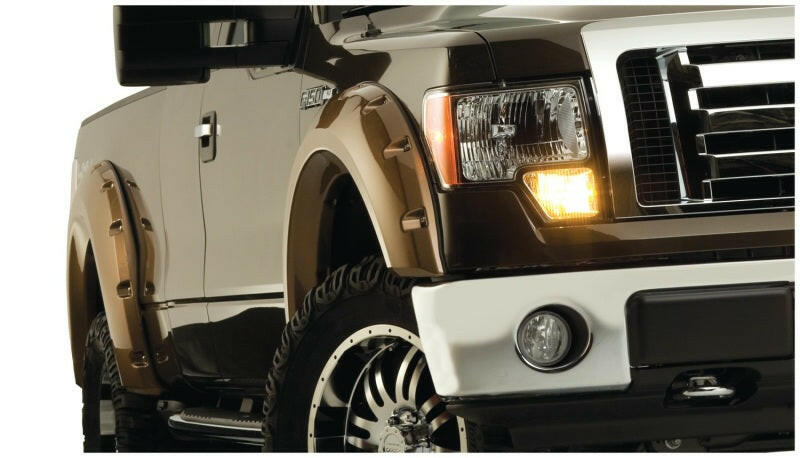 Bushwacker 09-14 Ford F-150 Styleside Max Pocket Style Flares 4pc 67.0/78.8/97.4in Bed - Black Fender Flares Bushwacker