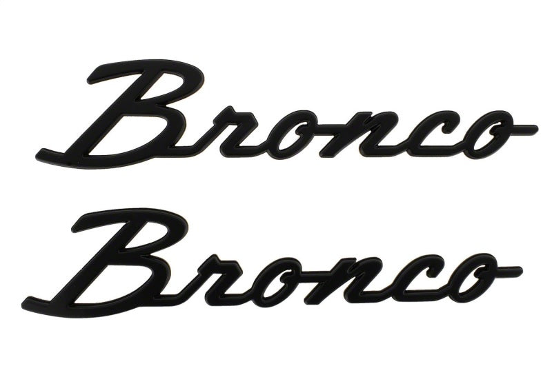 Ford Racing 2021+ Bronco Classic Script Fender Badges - Matte Black (Pair) Other Body Components Ford Racing