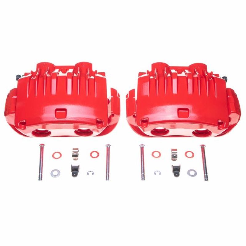 Power Stop 94-98 Ford Mustang Front Red Calipers w/Brackets - Pair Brake Calipers - Perf PowerStop