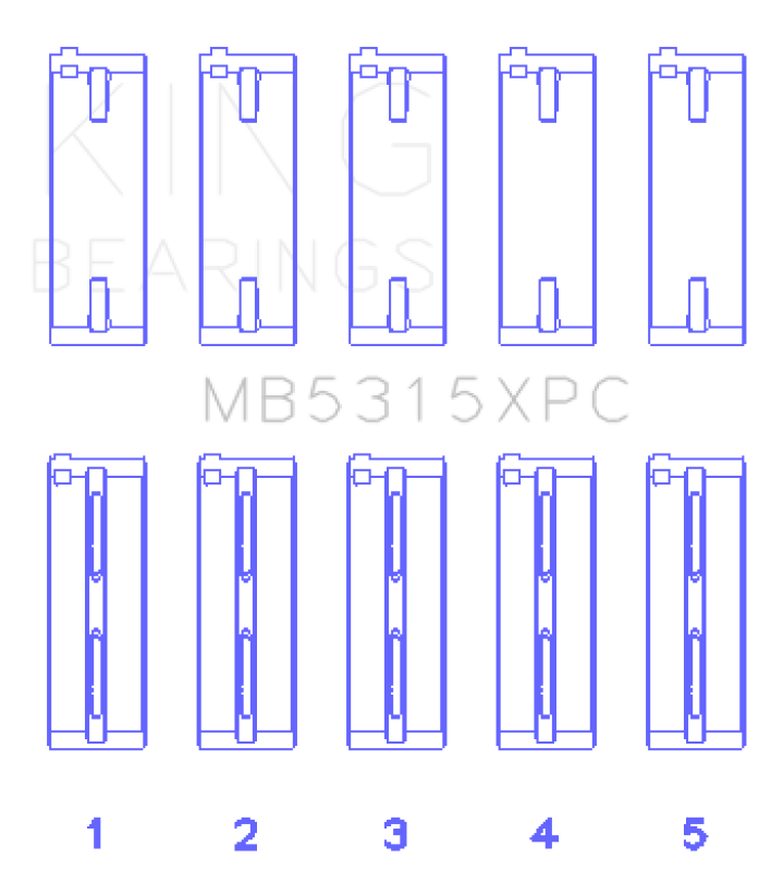 King 1992+ Mitsubishi 4G63/4G64 EVO I-IV (Size 0.5) Coated Performance Main Bearing Set Bearings King Engine Bearings