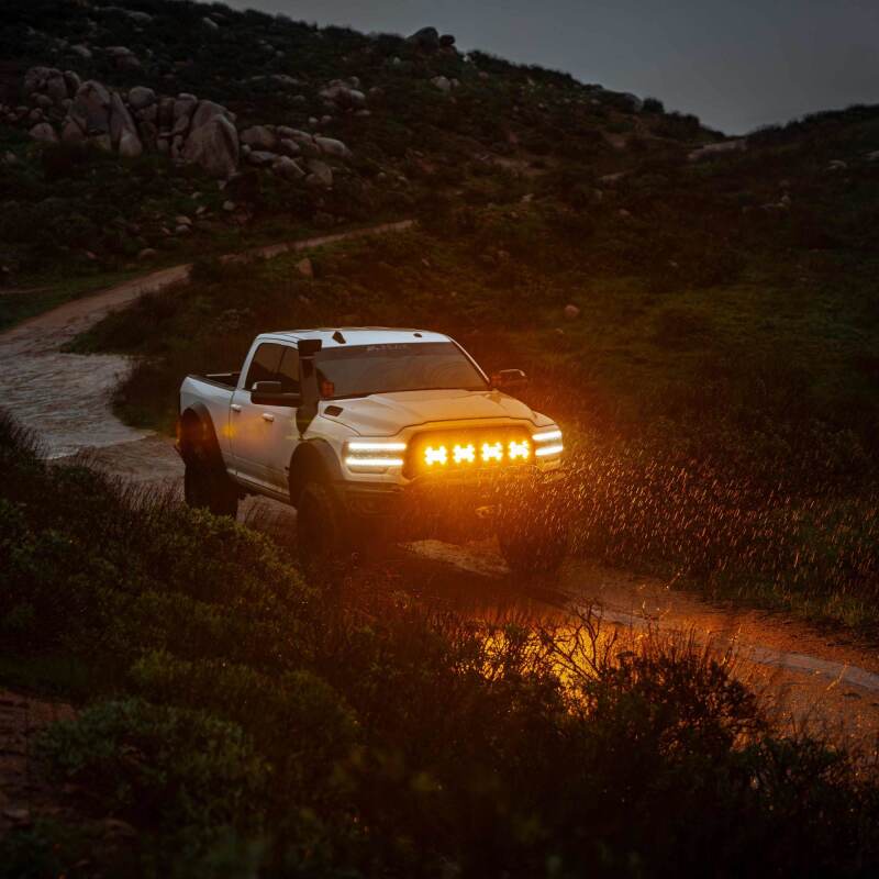 KC HiLiTES SlimLite 8in. LED Light Shield (Shield Only) - Amber Light Covers and Guards KC HiLiTES