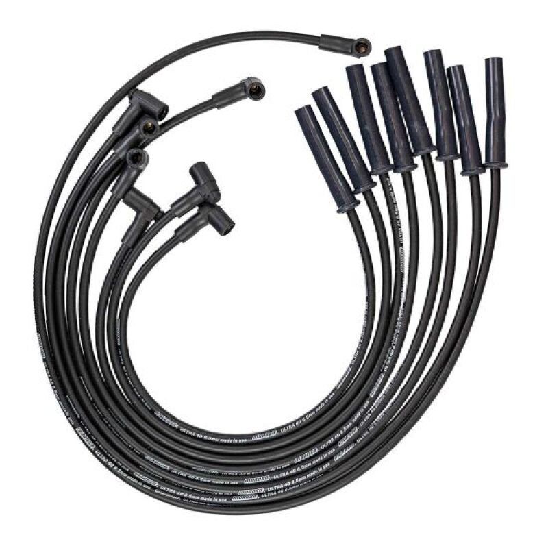 Moroso GM BBC 366-454 HEI-Style w/Coil In Cap Ultra 40 8.5mm Multi-Angle Spark Plug Wire Set - Blk Spark Plug Wire Sets Moroso