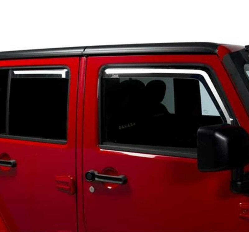 Putco 07-18 Jeep Wrangler JK - 4 Door Element Tinted Window Visors Wind Deflectors Putco