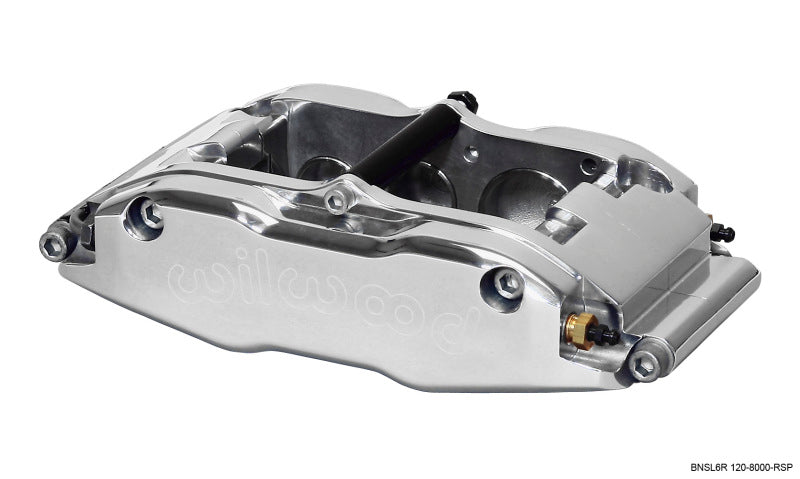 Wilwood Caliper-BNSL6R-RH-Polished 1.62/1.12/1.12in Pistons 1.25in Disc Brake Calipers - Perf Wilwood