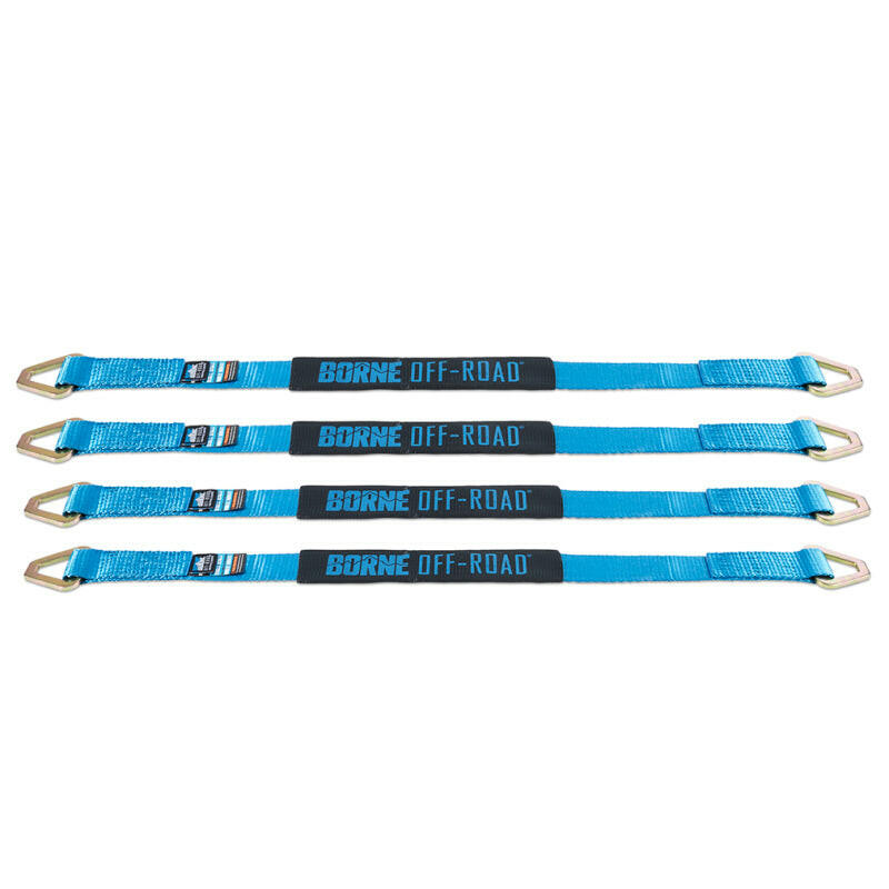 Borne Off-Road Vehicle Ratchet Tie-Down Kit (4 pack) Blue Cargo Tie-Downs Borne Off-Road