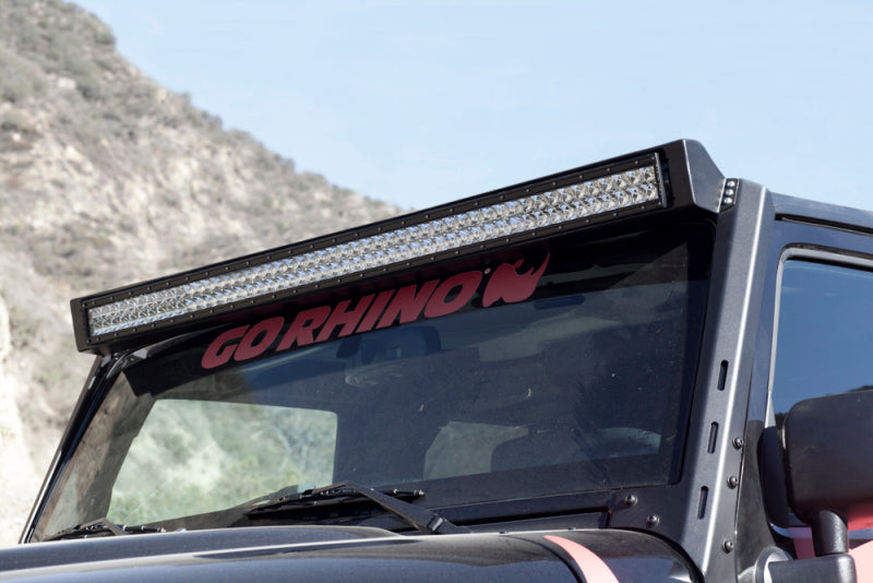 Go Rhino 07-18 Jeep Wrangler JK WLF Windshield Light Mount Frame - 50in Light Bar Light Mounts Go Rhino