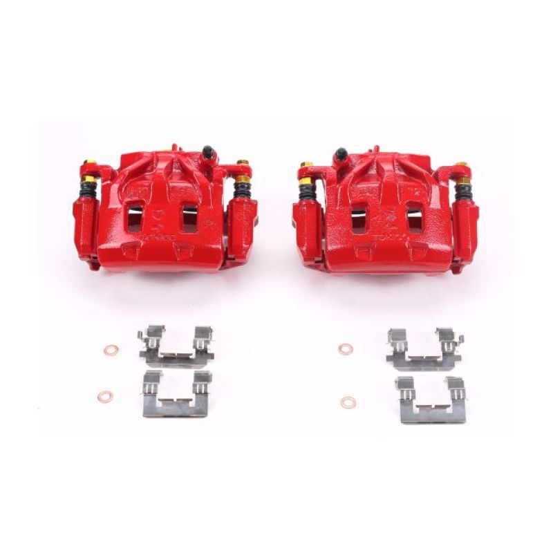 Power Stop 06-07 Subaru B9 Tribeca Front Red Calipers w/Brackets - Pair Brake Calipers - Perf PowerStop
