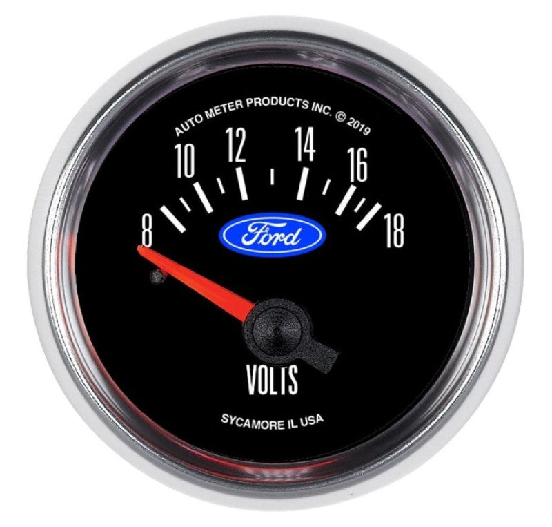 Autometer Ford 2-1/16in. 18V Electric Voltmeter Gauge Gauges AutoMeter