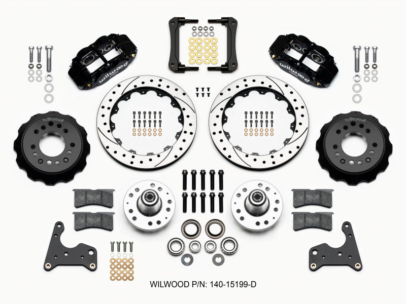 Wilwood Narrow Superlite 6R Front Hub Kit 12.88in Drilled 65-72 CDP C Body -Drum Big Brake Kits Wilwood