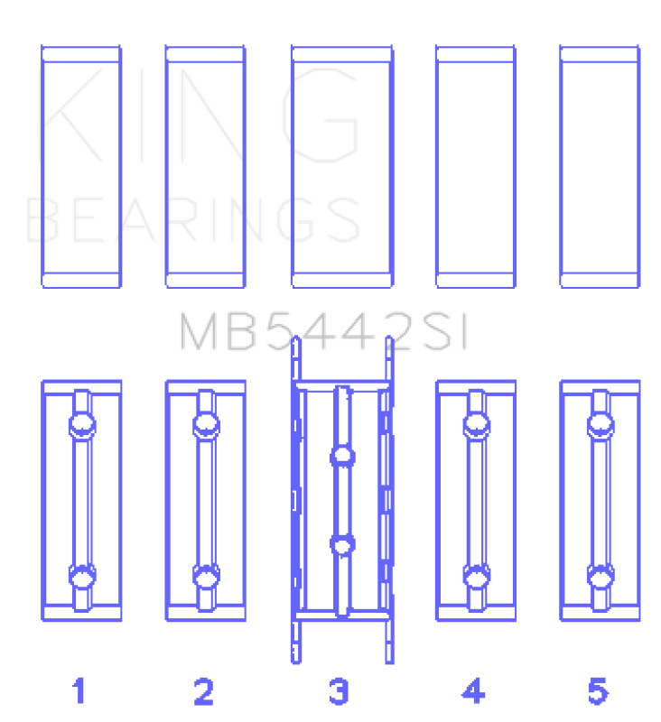 King Ford/Mazda Duratec 2.0/2.3 DOHC (Size 0.25) Silicon Bi-Metal Aluminum Main Bearing Set Bearings King Engine Bearings
