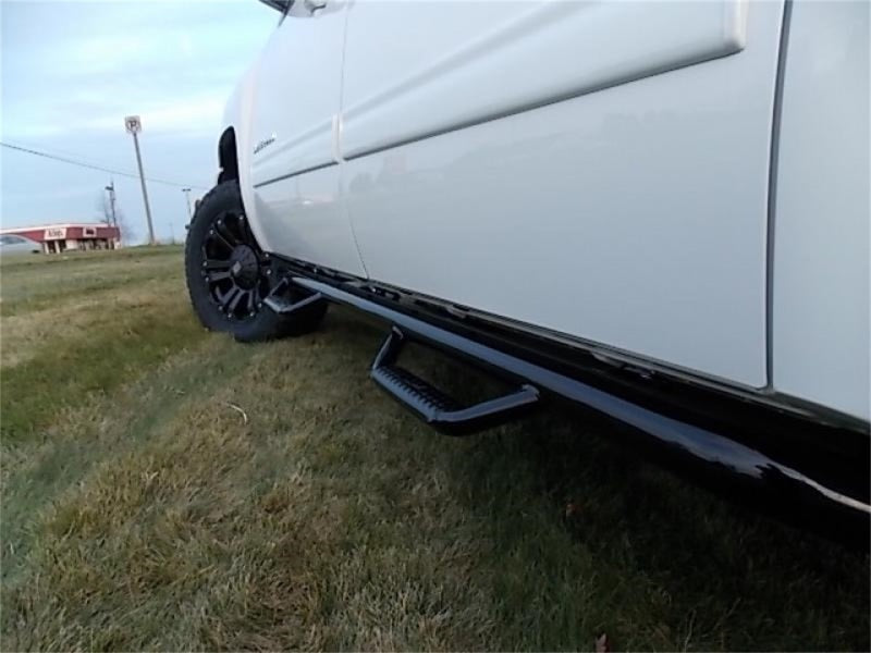 N-Fab Nerf Step 07-13 Chevy-GMC 2500/3500 07-10 1500 Crew Cab - Gloss Black - Cab Length - 3in Side Steps N-Fab
