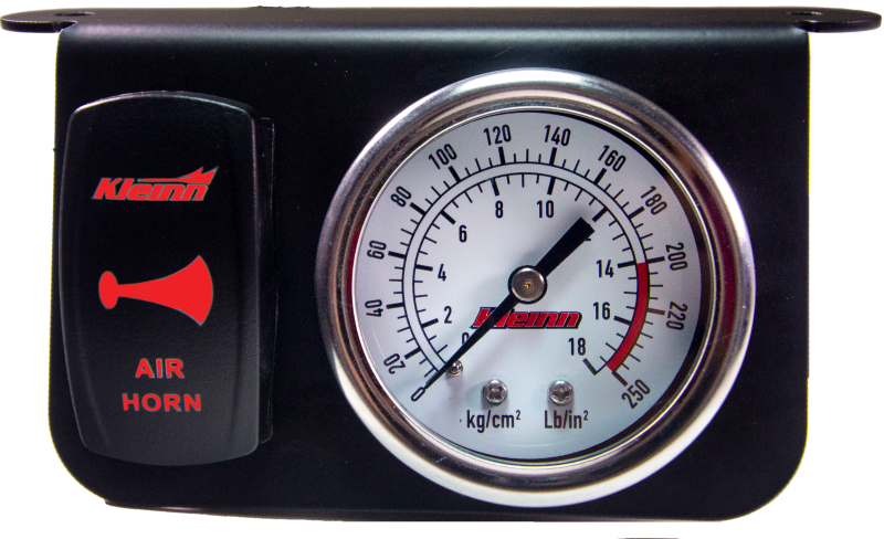 Kleinn Panel Mounted 160 PSI Gauge w/ an Illuminated RED Momentary Rocker Switch Horn Accessories Kleinn Air Horns