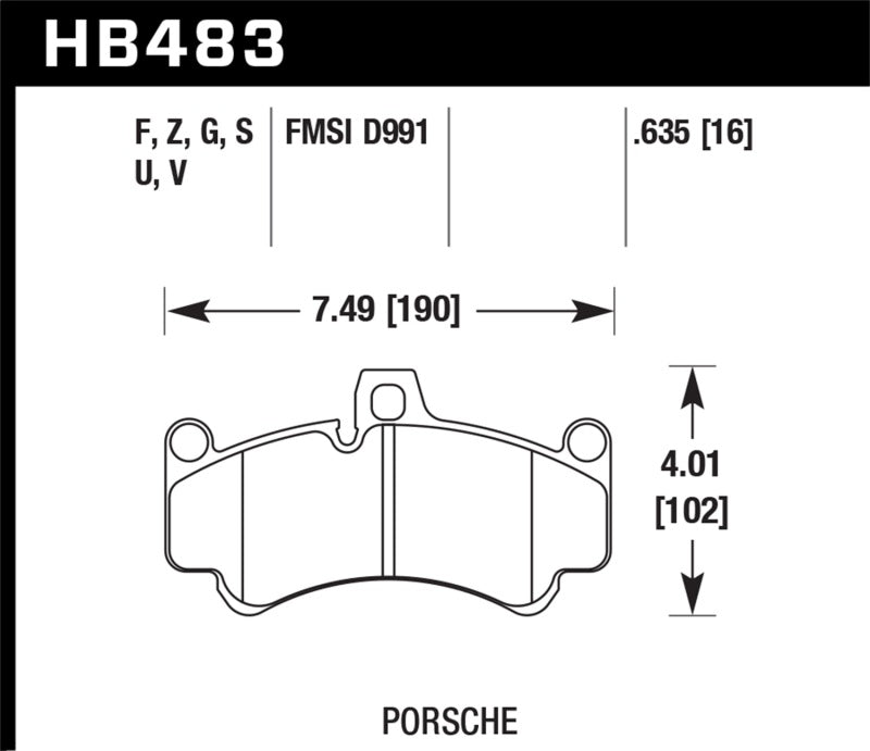 Hawk Porsche GT3 DTC-60 Street Front Brake Pads Brake Pads - Racing Hawk Performance