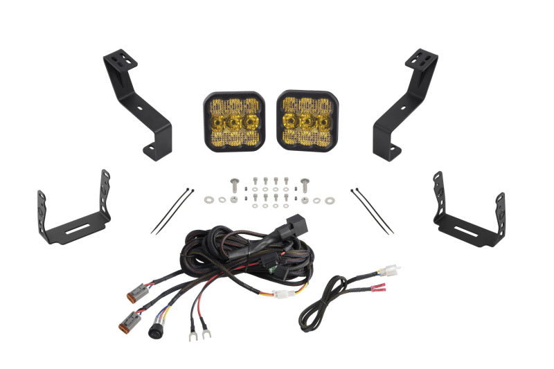 Diode Dynamics SS5 Bumper LED Pod Light Kit for 2019-Present Ram - Yellow Pro Combo Light Accessories and Wiring Diode Dynamics