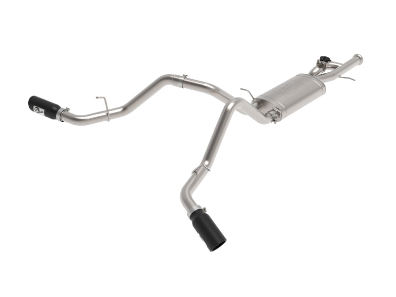aFe Gemini XV 3in 304 SS Cat-Back Exhaust w/ Cutout 09-18 GM Trucks 4.3L/4.8L/5.3L w/ Black Tips Catback aFe