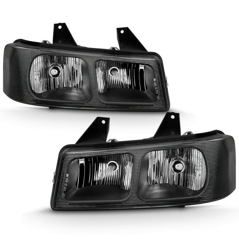 ANZO 2003-2017 Chevy Express Crystal Headlight Black Headlights ANZO